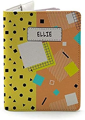 Leather Passport Cover - Passport Holder Case for Men Women - Wanderlust Collection - Travel Gift (The Escape Memphis Collection - Yellow)