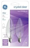G E LIGHTING 87840 Blunt Tip Candelabra Bulb, 15W/120V, 2-Pack