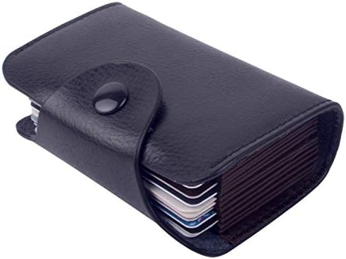 NYALA Leather Credit Debit Visiting Card Holder Case Unisex(for Men and Women)(Black)