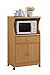 HODEDAH IMPORT Microwave Cart with One Drawer, Two Doors, and Shelf for Storage, Beech
