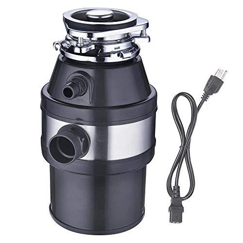 WeChef Garbage Disposal with Power Cord for Kitchen Waste Operation Continuous Feed 1 HP 2600 RPM Disposer Black