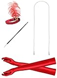JustinCostume 1920s Accessories Headband Necklace Gloves Cigarette Holder (AK)