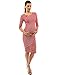 PattyBoutik Mama Striped Elbow Sleeve Maternity Dress (Red and White M)