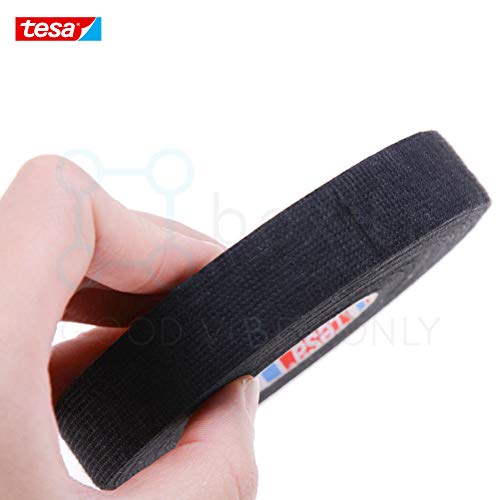 Boxiti 5 pcs Pack of Black Fuzzy Fleece Interior Wire Loom Harness Tape - PET Fleece Tape for Flexibility and Noise Damping (19mm x 15m) - fits to Mercedes Benz Audi VW Tesa 51608 - Thumbnail 5