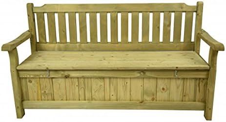 90 X 165 X 60cm Beautiful Garden Wooden Bench Cortina With Storage Chest Underneath Amazon Co Uk Garden Outdoors