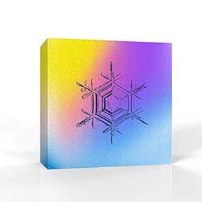 Canvas Wall Art - Snowflake Theme - Modern Home Art Stretched and Framed Ready to Hang - 12x12 inches