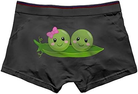 Ngyeyu Cute Peas Men's Underwear Cotton Vintage Boxer Briefs XL Black