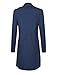 AMZ PLUS Women Large Size Vintage Lapel Long Sleeve Tunic Shirt Dress (Asian Size)