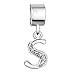 CharmSStory Alphabet Beads S Letter Charm Initial Spacer Dangle Simulated Birthstone Synthetic Crystal for Bracelets