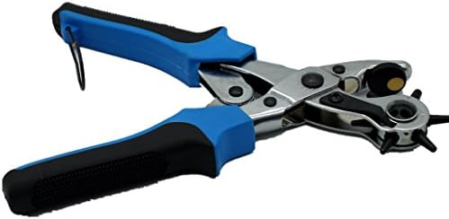 Leather Belt Hole Punch Plier Belt Hole Puncher -Punches (6 Round, Blue)