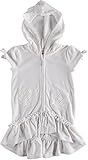 Flapdoodles Girls's Terry Hooded Swimsuit Beach Cover Up (7, White)