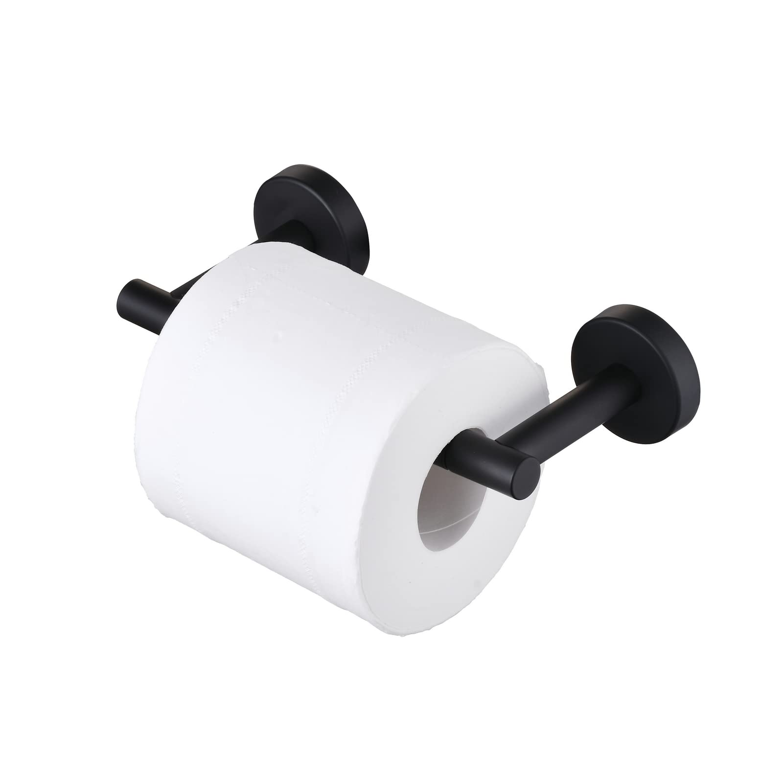 NEWRAIN Toilet Roll Holder, Bathroom Toilet Roll Holder Wall Mounted, Tissue Roll Holders Loo Roll Holder Matte Black