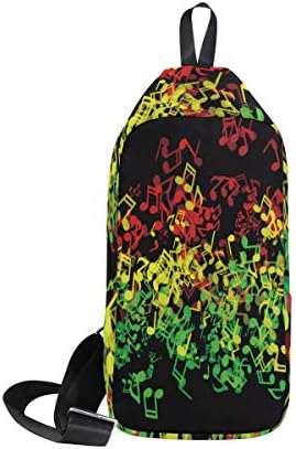 DERLONKAJE Rasta Reggae Music Sling Bag Shoulder Chest Cross Body Backpack Lightweight Casual Daypack for Men Women