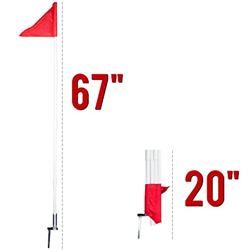 Set of 4 Large Collapsible Soccer Field Corner Flags - Includes Bonus Carrying Bag!