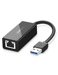 UGREEN Adaptador de Red USB 3.0 a Ethernet RJ45 LAN Gigabit Adaptador para Ethernet 10 100 1000 Mbps Soporta Nintendo Switch, Negro