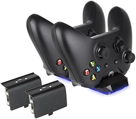 Xbox One Controller Charger, Megadream Dual Charging Dock Station, 2*1100 mAh Rechargeable Battery Pack, LED Indicator…