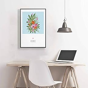 Framed Canvas Home Artwork Decoration Nordic Style Plants Canvas Wall Art for Living Room, Bedroom - 16x24 inches