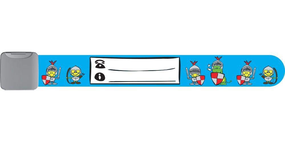 Infoband I.D. Travel Wrist Band for Kids - Knights - Blue