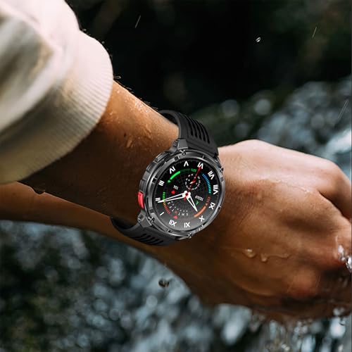 MYSHUN Reloj Inteligente Hombre con Llamadas, 1,7 Pulgada Smartwatc Hombre Deportivo con Podometro Pulsometro SpO2 Sueño Presion Arterial Actividad IP68 Reloj Digital para iOS Android (Plateado)