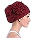 YI HENG MEI Women's Elegant Strench Side Flower Pleated Muslim Turban Chemo Cancer Cap