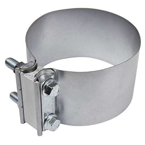 Roadformer 4" Butt Joint Exhaust Clamp - Aluminized Steel for 4 inch OD exhaust pipes, muffler ends and exhaust system connection with leakage free (2 Pack) - Thumbnail 3