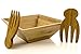 Bamboo Salad Bowl with Serving Hands; Large Eco-Friendly Bamboo Square Bowl with Matching Tosser/Server Claws; Stylish Design which Looks Great On Your Kitchen, By Falofy Kitchen