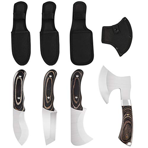 LIANTRAL Axe and Fixed Blade Knife Combo Set, Camping Hatchet, Compact