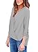 Dokotoo Womens Summer Silk Chiffon Short Sleeve V Neck Blouses Tops Shirts Grey XX-Large