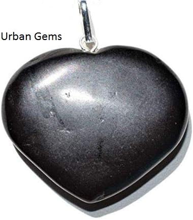 URBAN GEMS Black Tourmaline Healing Crystal Necklace for Women Jewelry Energy Healing Heart Pendant Necklaces Reiki Quartz Jewelry for Womens Girls Ladies Men Birthday Gifts
