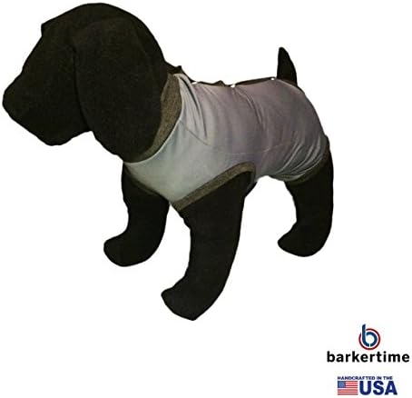Barkertime Charcoal PeeJama E-Collar Alternative Recovery Suit, M - MADE IN USA - For Post-Surgical Wound Care, Hot Spot Treatment, Anti-Anxiety Relief, Incontinence, Heat