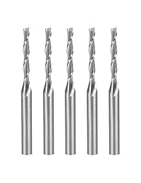 uxcell - Fresa de punta plana de carburo de 1 8 pulgadas, fresa CNC para fresadora de punta plana, 2 flautas para acrílico, PVC, madera dura