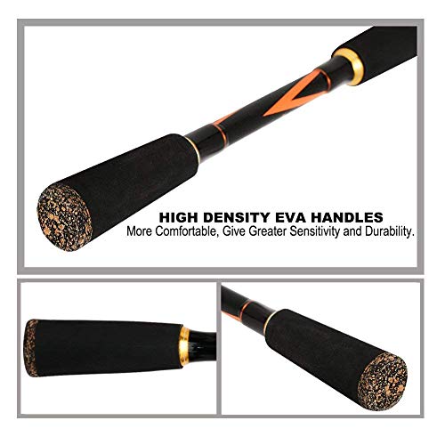 Mounchain Spinning Rod/IM7 Carbon Fiber High Density Bass Fishing Rods- 7 Feet, Medium Power, Two-Piece