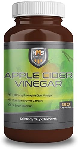 High Absorption Apple Cider Vinegar Pills with Enzymes and Probiotics - All Natural Weight Loss, Detox, Digestion and Immune Support - 1200mg Serving 120 Vegetarian Cider Capsules