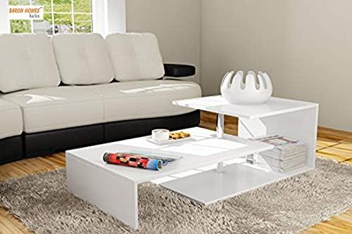 HEERA MOTI INTERIORS Modern Style Wooden Resistant Cocktail/Coffee Table with Storage for Home and Living Room (White, 39.4" x 19.7" x 18.5")