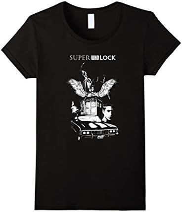 Women's Superwholock shirt funny humor Large Black