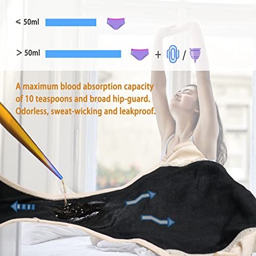 CUBONA Women\'s Period Underwear,High-Absorption,Four Layers Leak-Proof