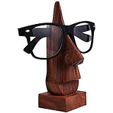 WhopperOnline classic hand made sheesham wood nose shaped Spectacle / Eyeglass display holder stand decorative for home and office (Brown, 6 inch), Birthday and Thanksgiving witty item for loved ones