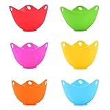 Alemozala 6 Pack Egg Poacher Cups Poached Egg Maker Egg Poaching Cups Silicone Poaching Pods Stovetop Egg Cooker BPA Free Microwave Dishwasher Safe Non-Stick Easy to Use