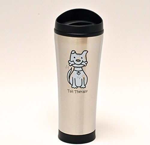 Tail Therapy Dog 18-Ounce Insulated Stainless Steel Coffee Tumbler -- Sleek design, great to keep drinks hot or cold on the go