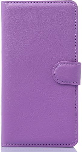 Xperia Z3 Case, Premium PU Leather Wallet Case Cover with Card Slots and Cash Compartment Case for Sony Xperia Z3 (Wallet Purple)