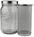 Zell Cold Brew Coffee Maker, Iced Coffee & Tea Maker Infuser for Mason Jars | Durable Fine Mesh Stainless Steel Coffee Maker Filter (Stainless Steel - Straight, For 32 oz Wide Mouth Mason Jars)