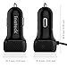 Inateck AL2011B-US 33W 2-Port USB Car Charger with Built in Lightning Cable for iPhone, iPad, Samsung Galaxy S6 + 4 feet Micro USB Charging Cable - Black