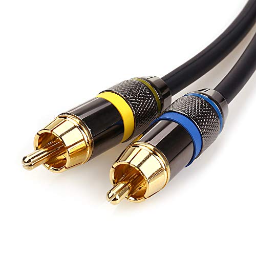 NANYI Upgrade 2RCA Male to 2RCA Male Stereo Audio Cable Gold Plated for Home Theater, HDTV, Gaming Consoles, Hi-Fi Systems,5feet /1.5meters - Thumbnail 5