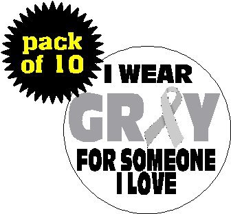 Quantity 10 I Wear Gray For Someone I Love 1.25" Pinback Buttons Diabetes Ribbon