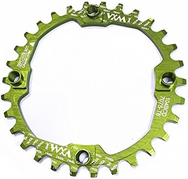 Bicycle Crank 104BCD MTB bike 30T Chainwheel Aluminum Alloy Narrow Wide Chain ring Round Chainwheel Cycle Crankset Bicycle parts (Round Green 30T)