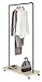 Whitmor Slat Wood Garment Rack - Freestanding Rolling Clothing Organizer - New Zealand Pine Shelf