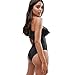 Womens Cute Solids Ruffle Off Bodysuits Shoulder One Piece Swimsuit Black S