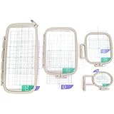 4-Piece Embroidery Hoop Set - Replaces SA442 SA443 SA444 SA445 - Hoops for Brother Machines PE-770 700 700II 750D 780D Innov-is 1000 1200 1250D - Babylock Ellure Ellure Plus Emore - Four Piece Replacement Set