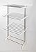 idee Freestanding Collapsible Height-Adjustable-Rack Rolling 3-Tier Clothes (Laundry) Drying Rack with Durable Stainless-Steel Hanging Rods for Indoor or Outdoor, PDR22LG, Ivory