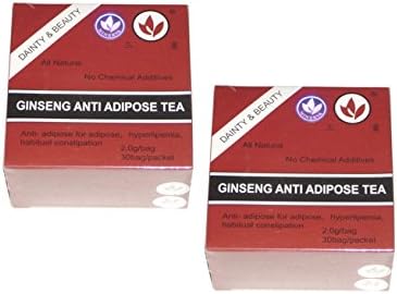 ANTI-ADIPOSE GINSENG TEA - Detox, Weight Loss, Laxative, Slimming Fast 2 Packs, 60 bags x 2g Natural Chinese Tea